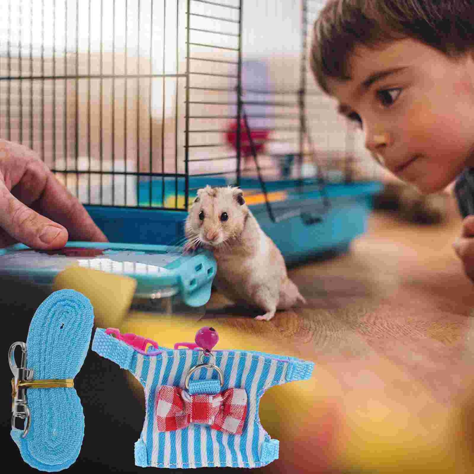 2 Sets of Portable Rat Harness Comfortable Hamster Harness Adjustable Hamster Leash