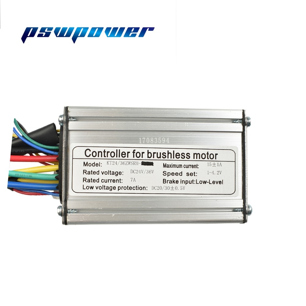 24V/36V 250W 15A Brushless DC Square Wave Controller ebike Electric Bicycle Hub Motor Controller with right output