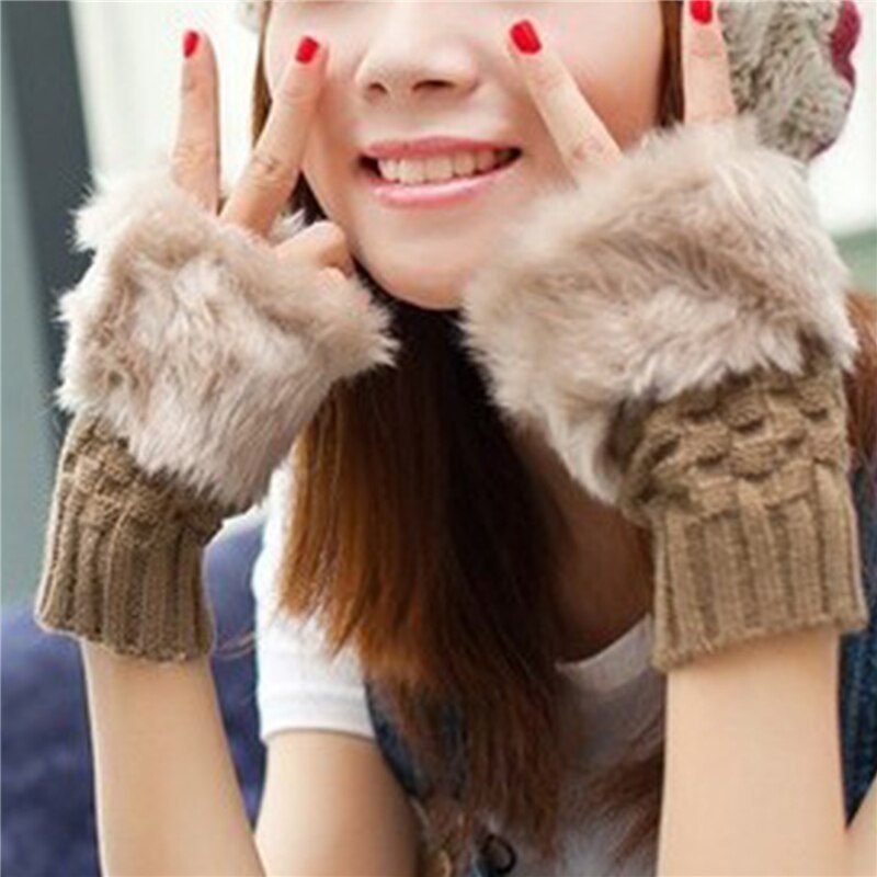 Winter Gloves Female Fingerless Gloves Without Fingers Women Cotton Warm Winter Gloves Hand Wrist Warmer
