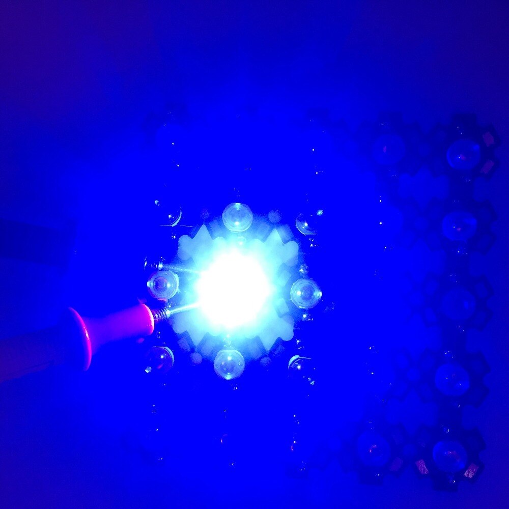 Luz LED de cultivo de 3W, iluminación azul real de 440nm + azul de 470nm, fuente de lámpara artesanal de 10W 20W 30W 50W 100W, Bombilla para cuentas de luz de 3W, 20 Uds.