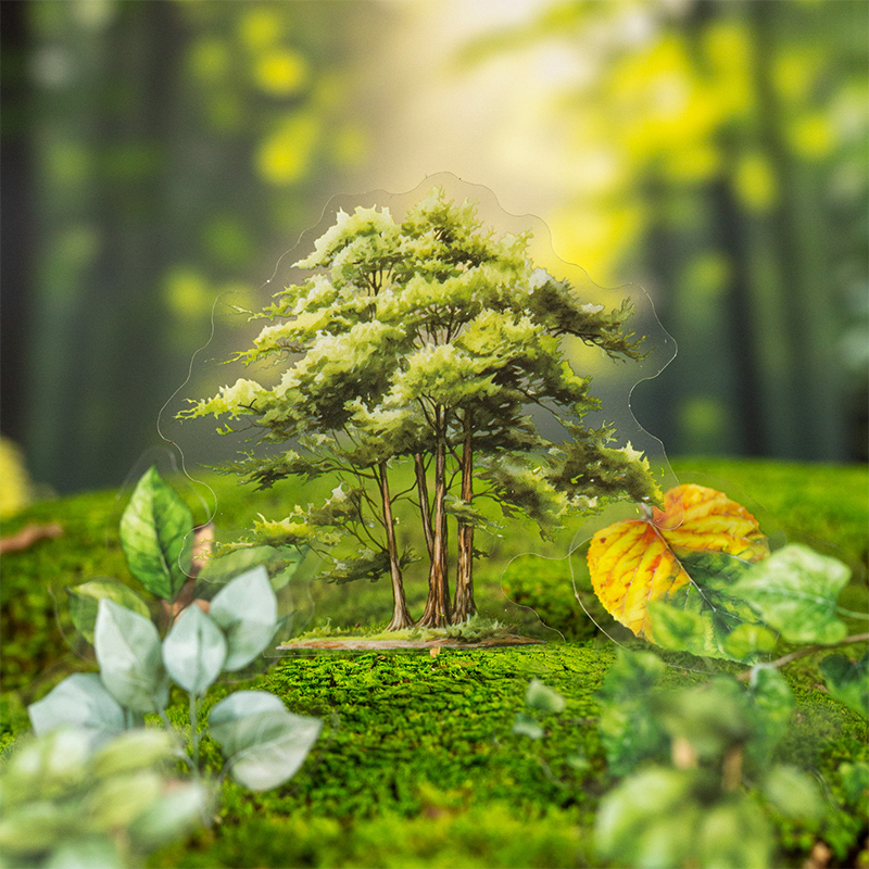 Journal GO 50 Uds. Pegatina de paisaje de árbol de las cuatro estaciones, Material de álbum de recortes, Collage, marco de fotos DIY, tarjeta, diario, calcomanías diy