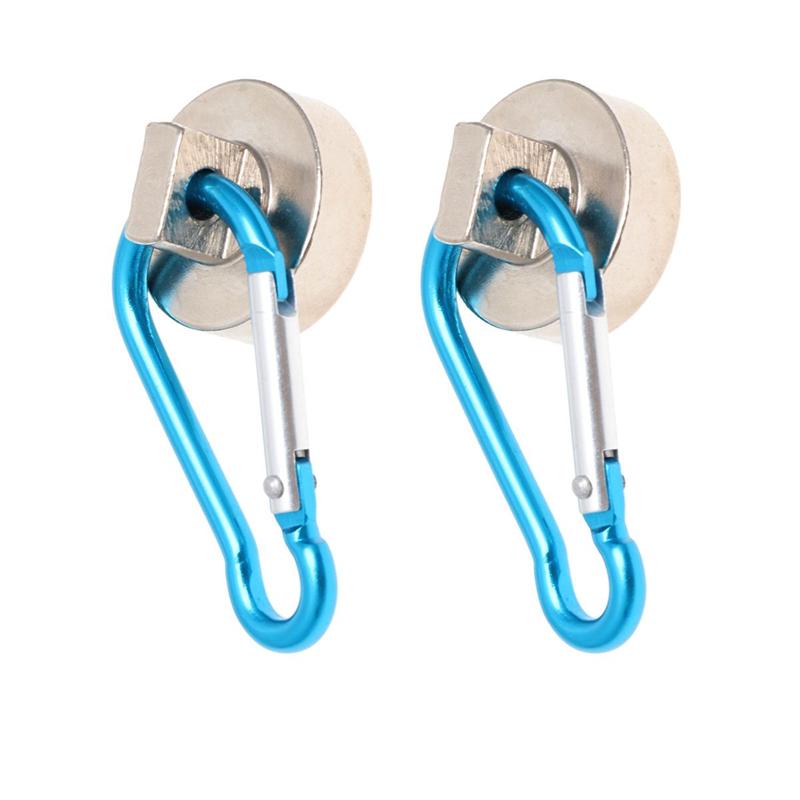 Ganchos magnéticos de alta resistencia, accesorio con mosquetón giratorio, para interior/exterior, bolsa colgante, cocina, Gar, 22kg, 2 uds.