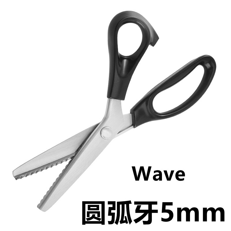 Zig Zag-Tijeras de sastre de acero inoxidable, herramienta de costura de cuero y tela, para costura: Wave 5mm