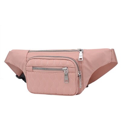 Casual heuptas voor dames, waterdichte nylon heuptas, telefoonhoesje, borsttas, damestas met brede band, damestas met klep, crossbodytas: Roze