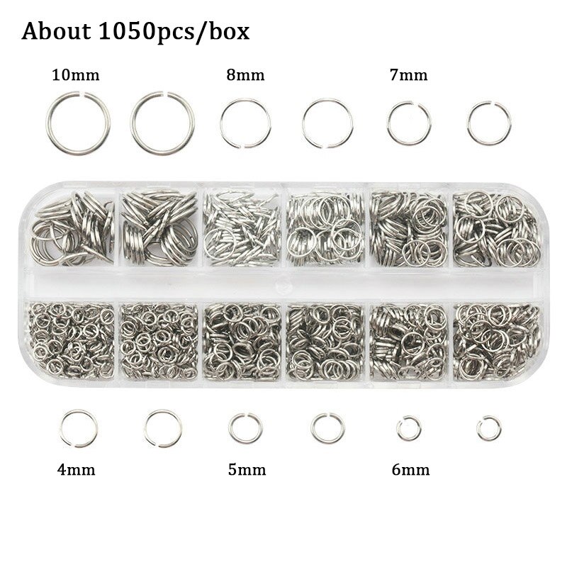 Jewelry Findings Set open jump rings Loose spacer beads Earring hooks Rubber Earring Backs for Jewelry Making DIY handicraft: 10