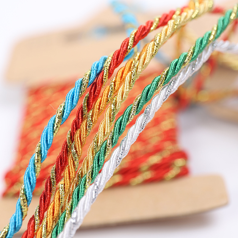 Cordones trenzados artesanales de 1,5 MM, cordón de embalaje de , cuerda de hilo, fabricación de pulseras, cuerda artesanal hecha a mano, decoración de boda, 3 metros
