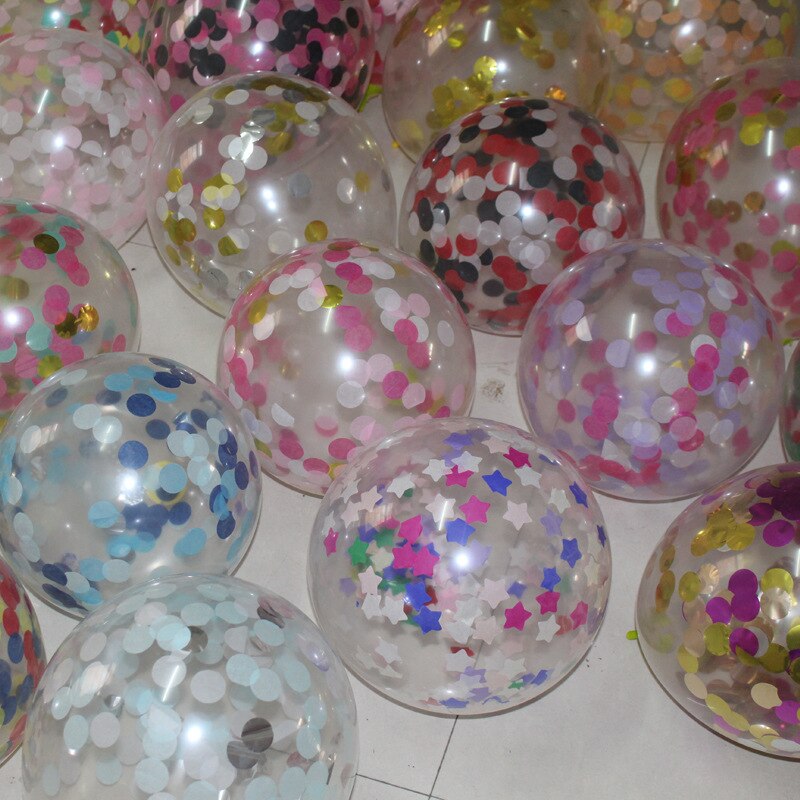 10g ballongpaljetter runda färgade papper bobo ballong genomskinlig ballongfyllning fest bröllopskonfetti pappersrester strössel