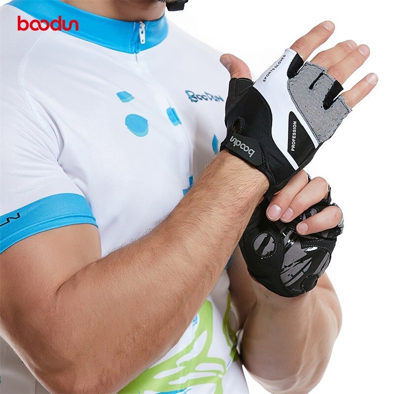 BOODUN Men Women Cycling Gloves Half Finger Summer Antislip Bike Gloves Gym Shockproof Road Mountain Bike MTB Bicycle Gloves
