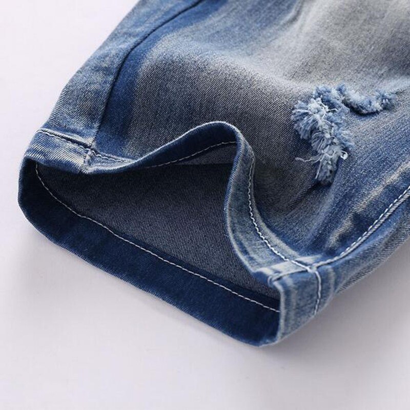 Pantalones cortos DE PEACH DE verano para bebés, pantalones vaqueros con cintura elástica, pantalones vaqueros a la altura DE la rodilla DE algodón para niños, ropa para niños