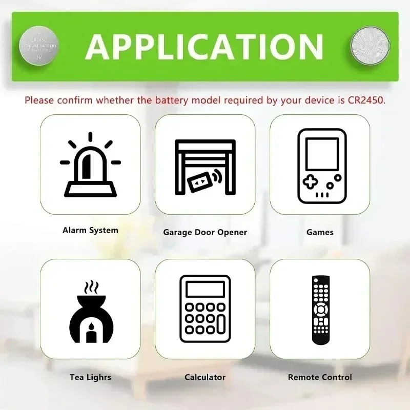 3V CR2450 Watch Buttom Battery KCR2450 5029LC LM2450 DL2450 ECR2450 BR2450 CR 2450 3V 600mAh Lithium Coin Cell Batteries