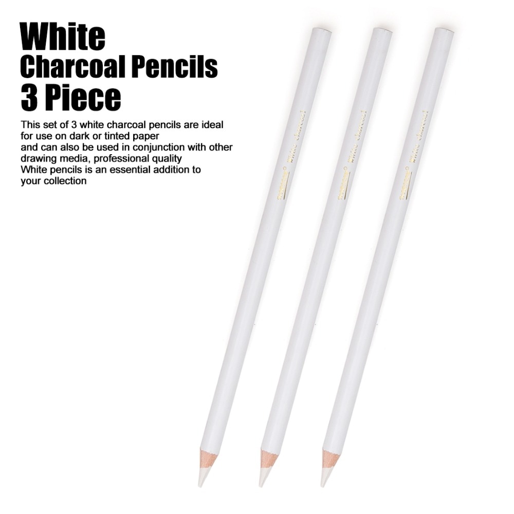 3 uds-6 uds. Lápiz de dibujo de color blanco , lápiz de dibujo estándar, herramienta escolar, suministros de arte de pintura