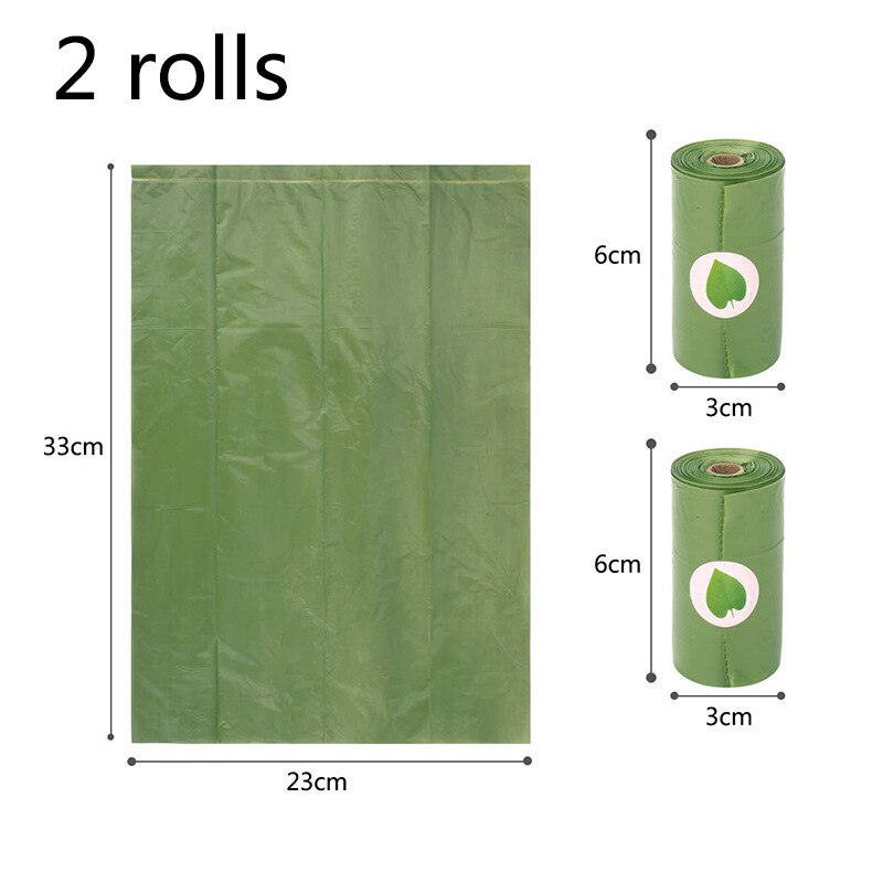 Dog Poop Bag Pet Supplies 1Set Waste Bag Funny Shape Poop Bags Fits For Pet Storage Box Popular Dispenser Holder: 2 Rolls Green