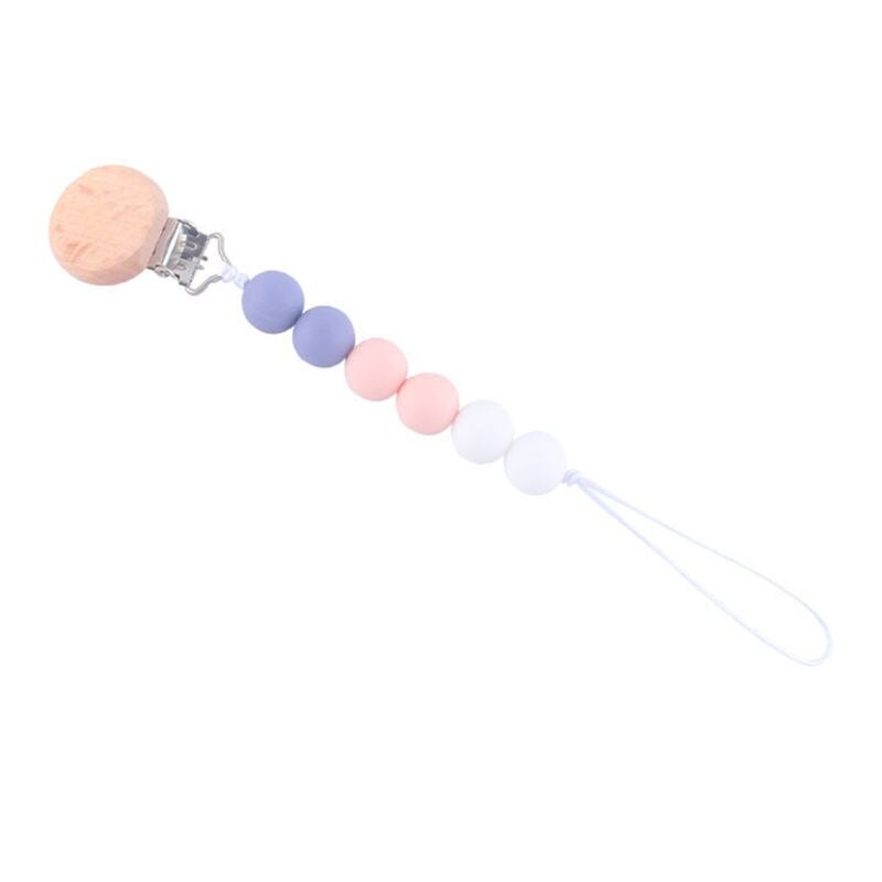 Baby sut klip farverige silikone perler vedhæftning diy dummy holder spædbarn tænder sutter kæde legetøj brusebad: 4
