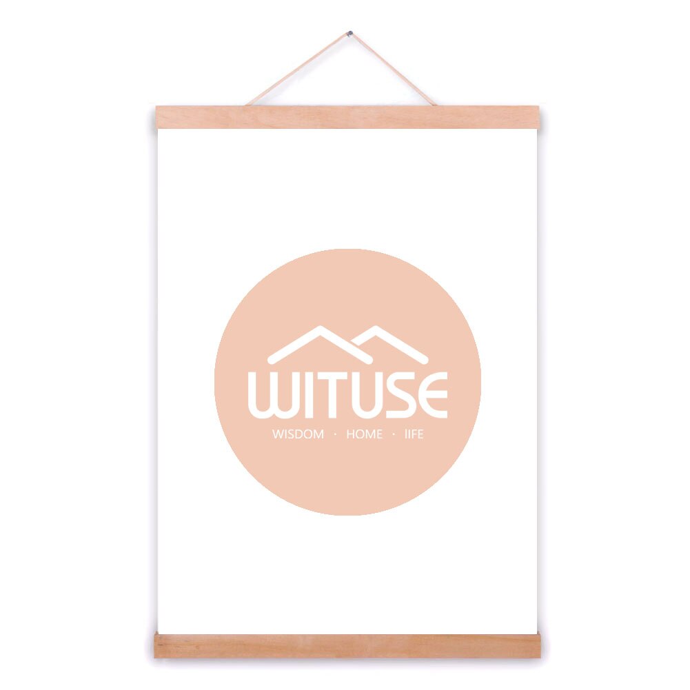 Teak/ramin/MFD Magnet Wooden Picture Photo Frame Poster Scroll Artwork Hanger 21/30/40/50/60cm Frame Length With Lanyard Rope: Ramin / 50cm frame length