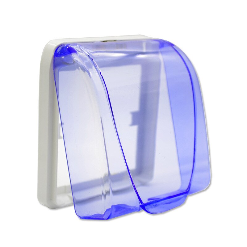 Plastic Switch Waterproof Cover Box Wall Light Socket Doorbell Flip Cap Cover for Home CLH@8: blue