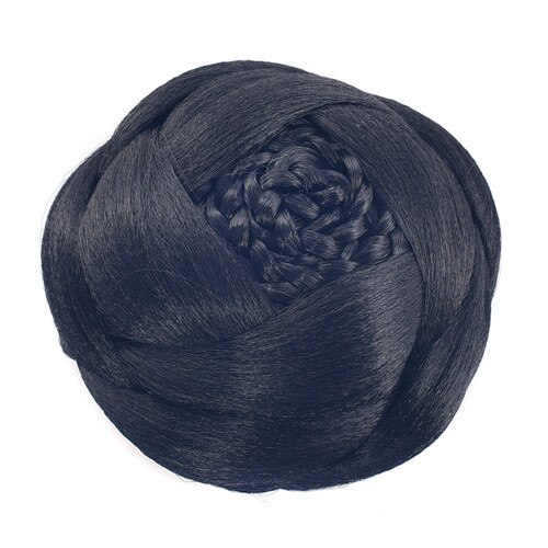 Gres włókno termoodporne kształt kwiatu czarne brązowe kobiety syntetyczne włosy bułeczki spinacz-w pleciony dama Chignons dla narzeczonych/impreza: 2