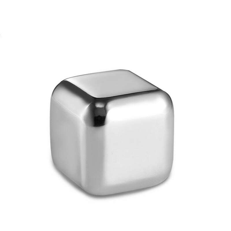 Whiskey Stainless Steel Ice Cubes Wine Cooler Reusable Ice Cubes 2 4 6 8 Pecs Whiskey Wine Metal Ice Cubes Stainless Steel