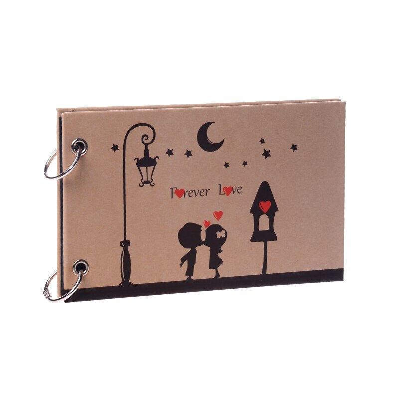 Mini hojas negras de 5 '', álbum de recortes hecho a mano con temática de amor para parejas de niños, álbum de fotos de libro de recuerdos