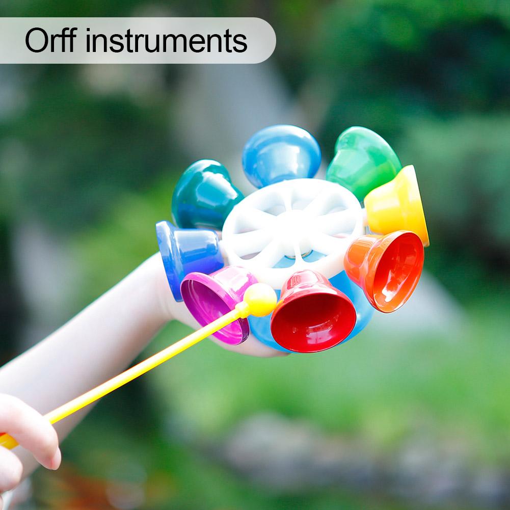 Orff musikinstrument 8 tone roterende ur klasse klokke roterende klasse klokke børn percussion musikinstrumenter spille legetøj