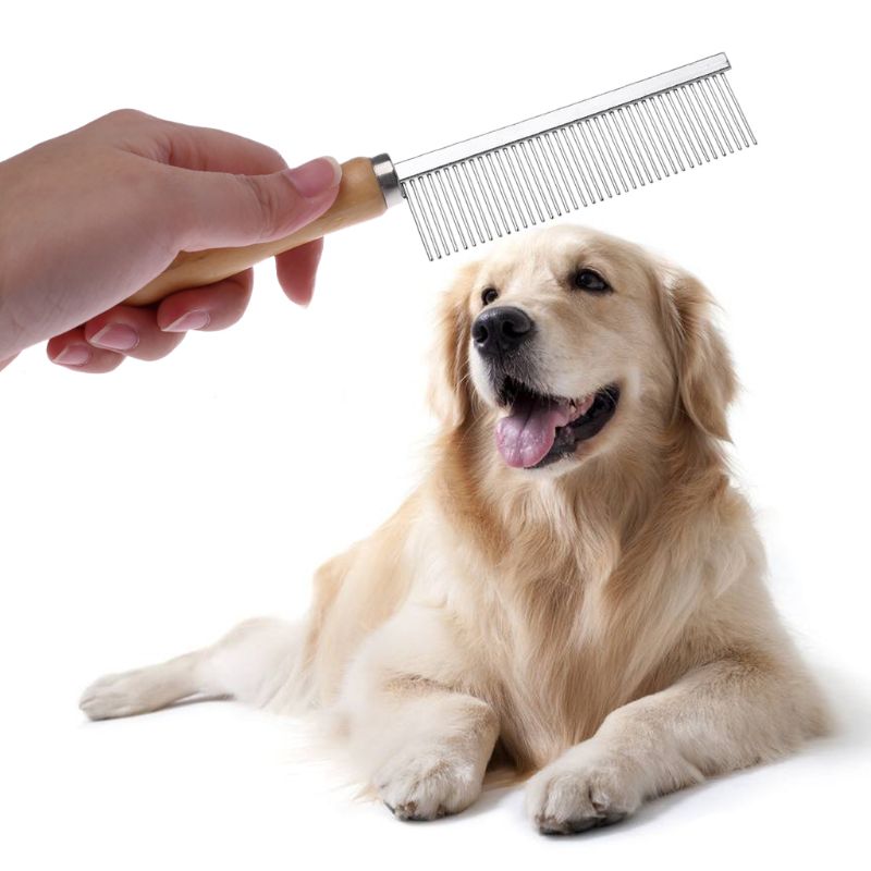 Pet Hond Kat Kam Houten Handvat Tondeuse Hond Grooming Reinigingsborstel