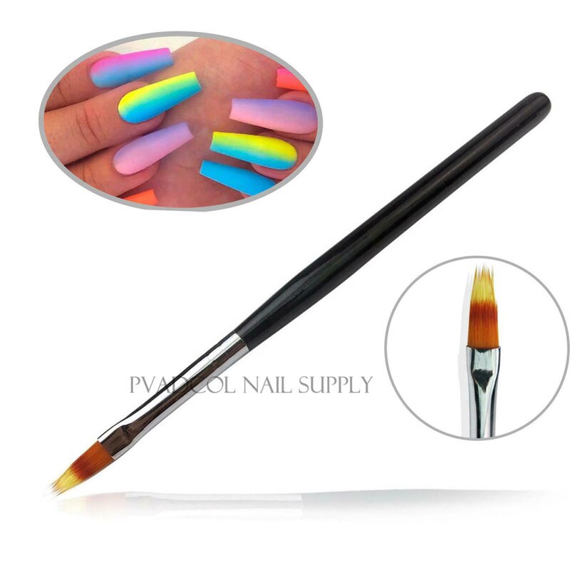Pincel de efecto degradado para manicura de uñas, herramienta de manicura con mango de madera, para dibujar y pintar