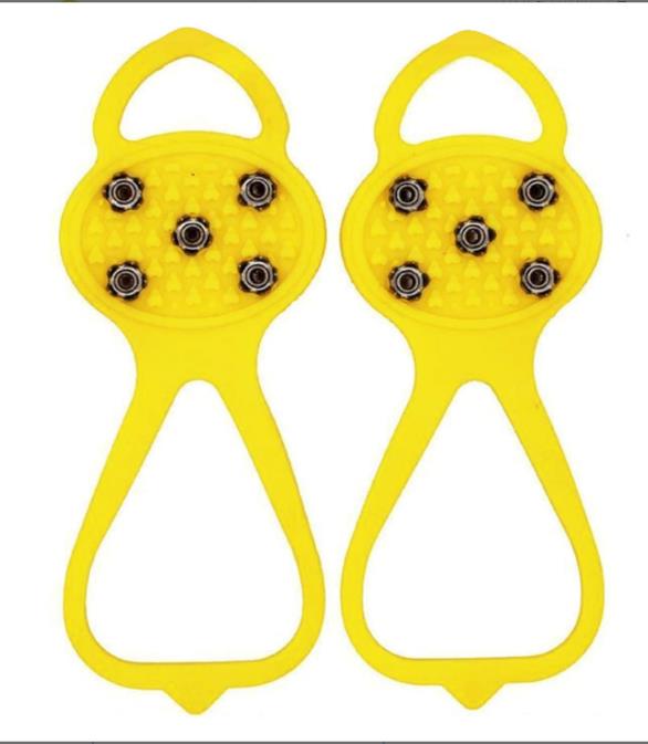 Tacos antideslizantes para escalada, tacos de Crampon de Color sólido, tacos de tracción, tacos para senderismo, nieve y hielo: Beige