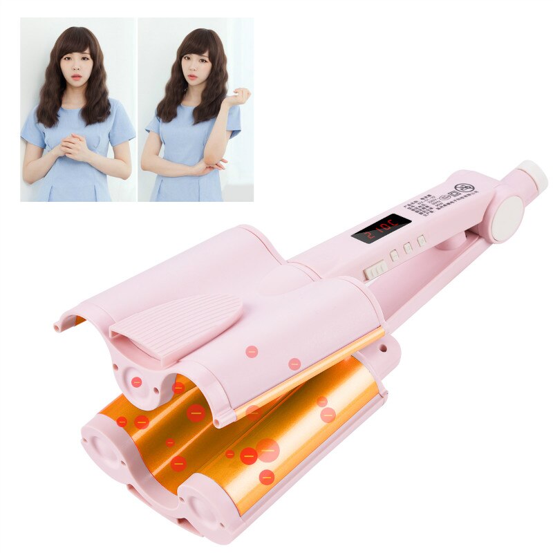 32 Mm Automatische Perm Spalk Keramische Krulspeldhaar Triple Barrel Diepe Golf Haar Krultang Wand Hair Waver Crimper Tang styler