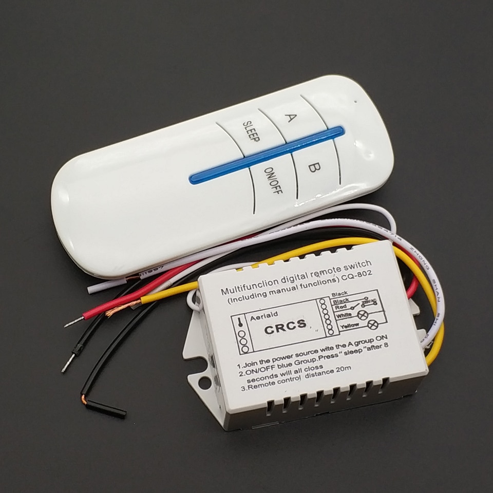 Trådløs on / off lampe fjernbetjening switch modtager sender 220 v 2 måder