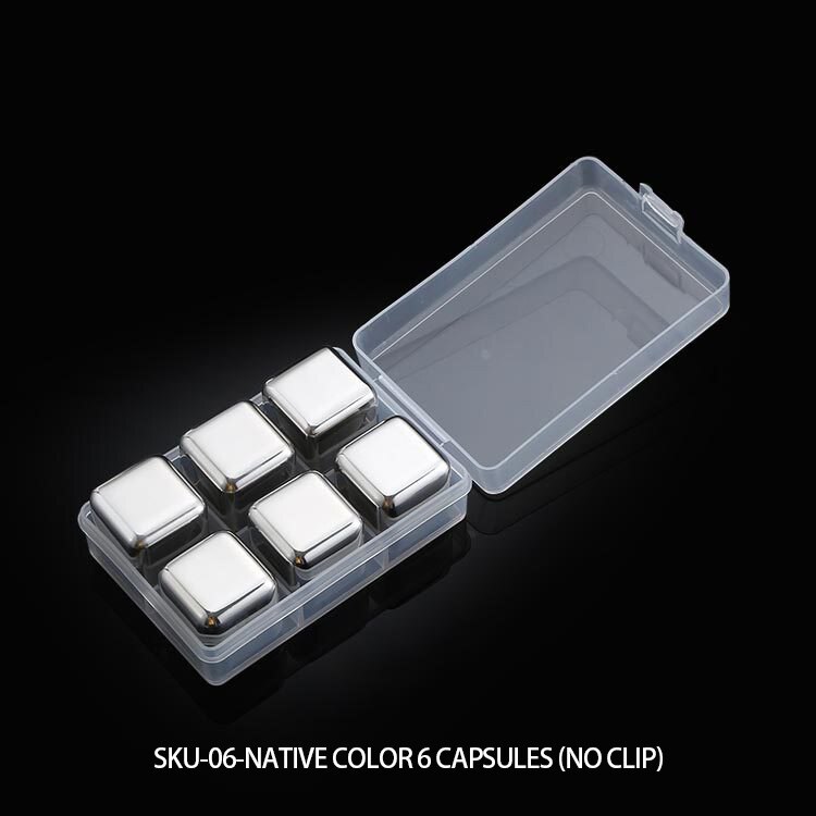 Rvs Ice Cubes, Herbruikbare Chilling Stones Voor Whiskey Wijn, Houd Je Drankje Koud Langer Ijs Deeltjes: 6