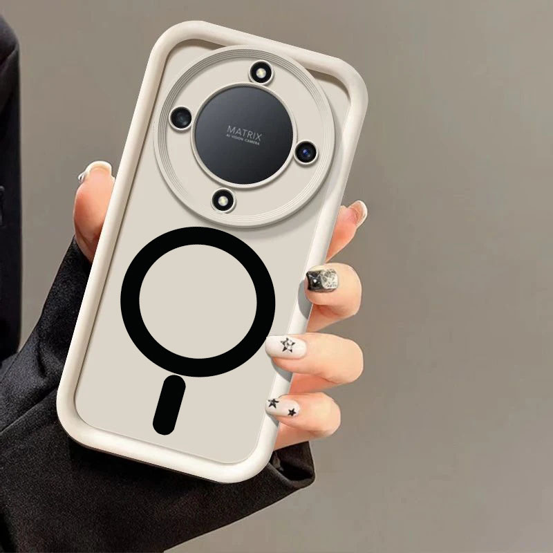 Voor Honor X9B 5G Case Honor X8B X7B X9A X8A X7A X6A X9 X8 X7 X6 X5 Plus 4G 5G Telefoon Anti Fall Stofdicht Behuizing Patroon 1: aluminium / Melkwit