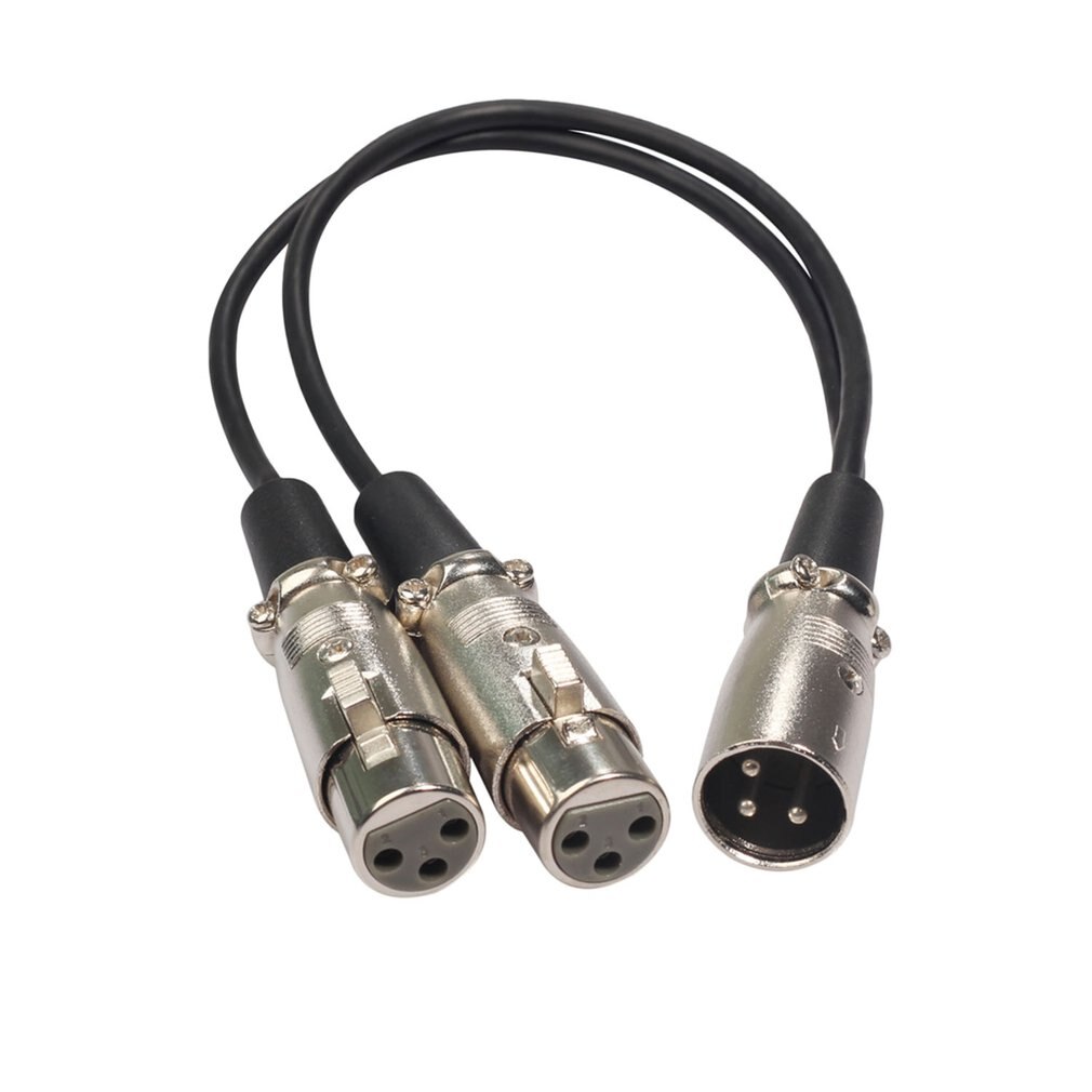 Xlr 1 Male Naar 2 Vrouwelijke Audio Verlengkabel 3 Pin Microfoon Y Audio Splitter Kabel Hoge Prestaties Voor Mixer