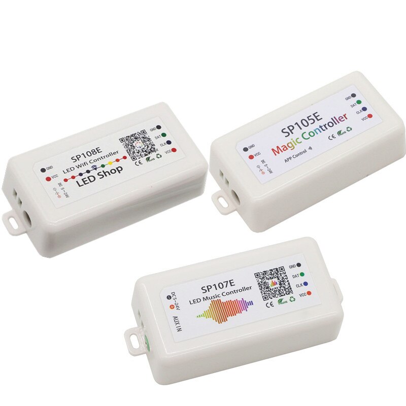 DC5-24V SP105E SP107E Magic Bluetooth Music Controller SP108E WIFI Controller For WS2811 WS2812B SK6812 APA102 WS2801 LED Strip