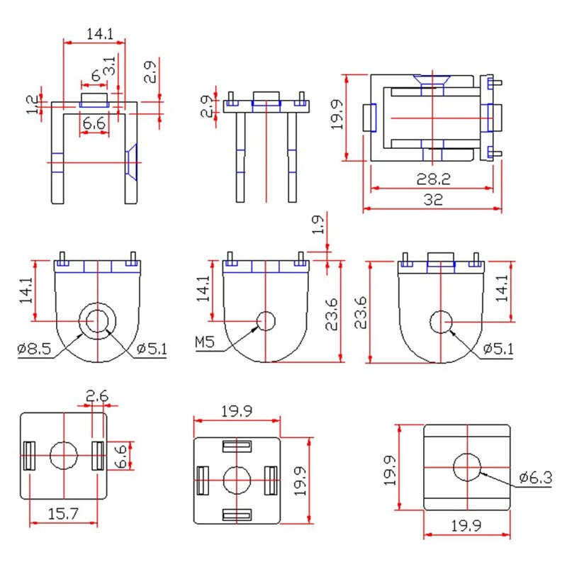 5Pcs Zinc Alloy Pivot Joint for Aluminum Extrusion Profile Series, Flexible Pivot Joint for Aluminum Profile