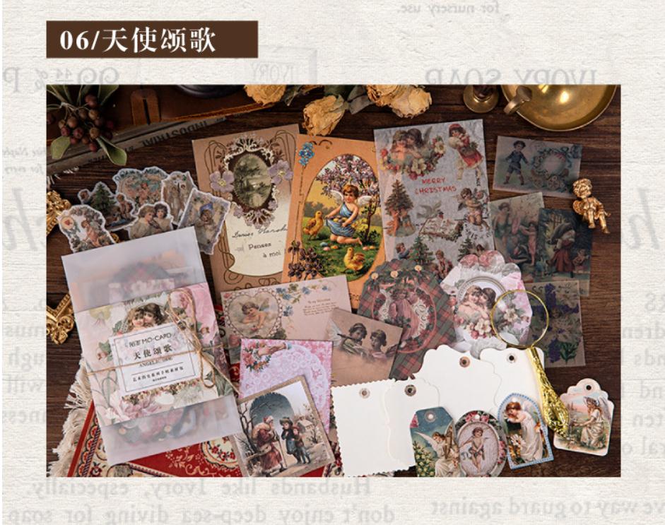 121 stuks vintage stickers, esthetische stickers, journalingstickers