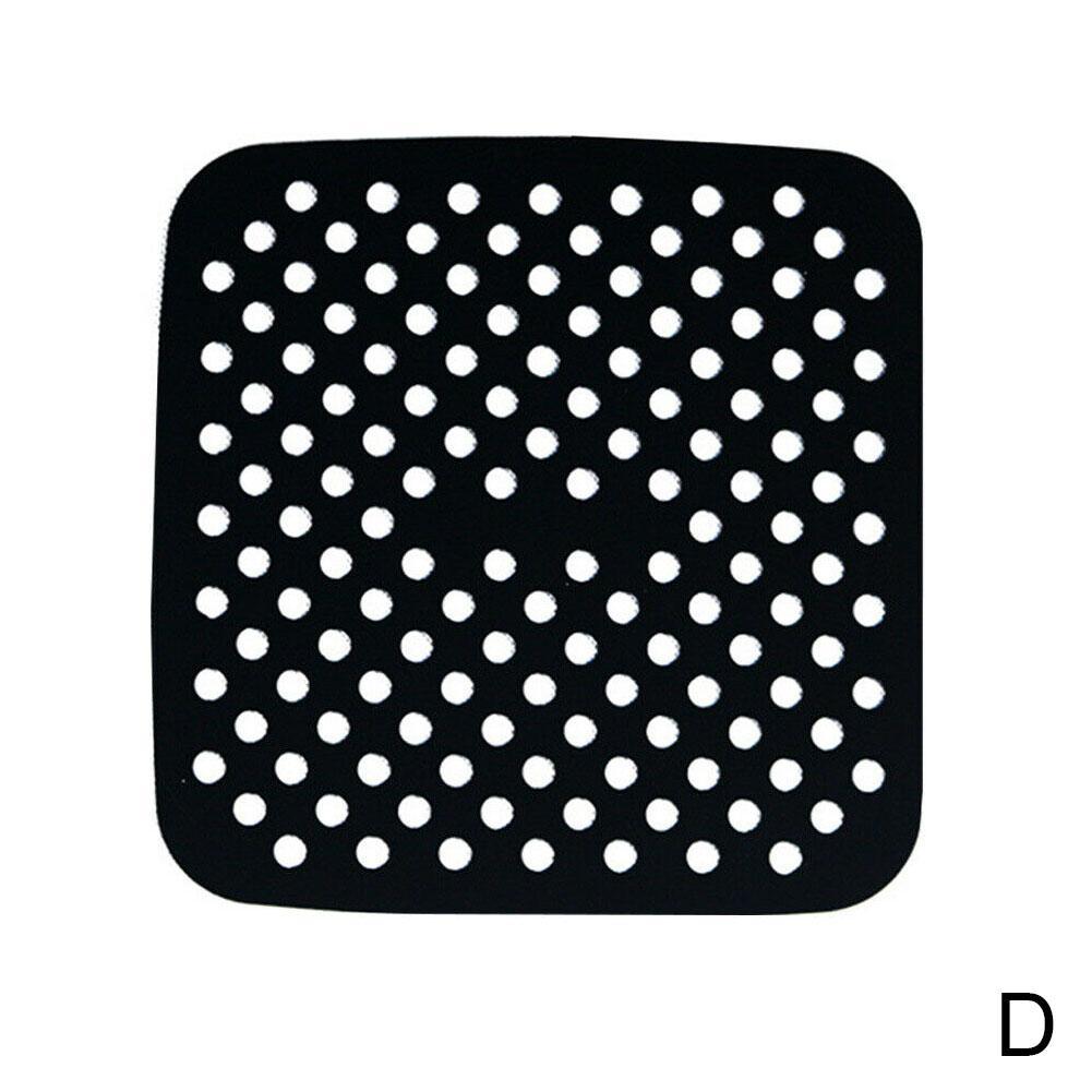 1Pc Lucht Friteuse Vierkante Bakken Pads Herbruikbare Food Grade Vierkante Siliconen Siliconen Matten Schotel Taart Gegrilde Gereedschap Bun Olie bakken K0C9: 8.5inch D