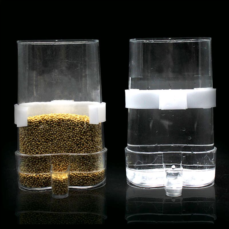 Ootdty 2 stk fugle foderautomat drikkevandsautomat fjerkrævander drikkefoderbeholdere vandkopboks til kæledyr