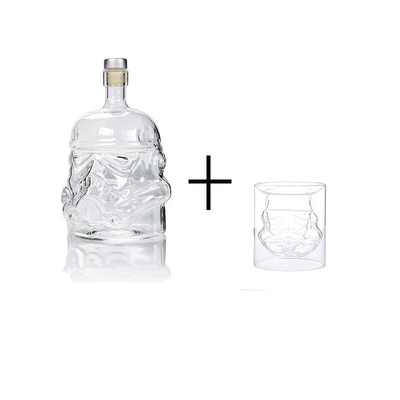 Verre à vin crâne 600ml, verre à whisky, Vodka, carafe à vin Double couche, ensemble de verres à Cocktail, carafe à vin de maison: cup and bottle