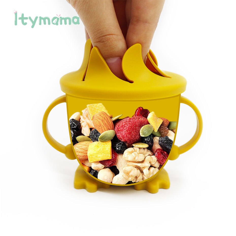 Silicone Tasse De Casse-Croûte Pour Les Tout-petits et Les Enfants Bébé Apprentissage D'alimentation Tasses Vaisselle Pour Enfants SANS BPA De Alimentaire En Silicone Étanche