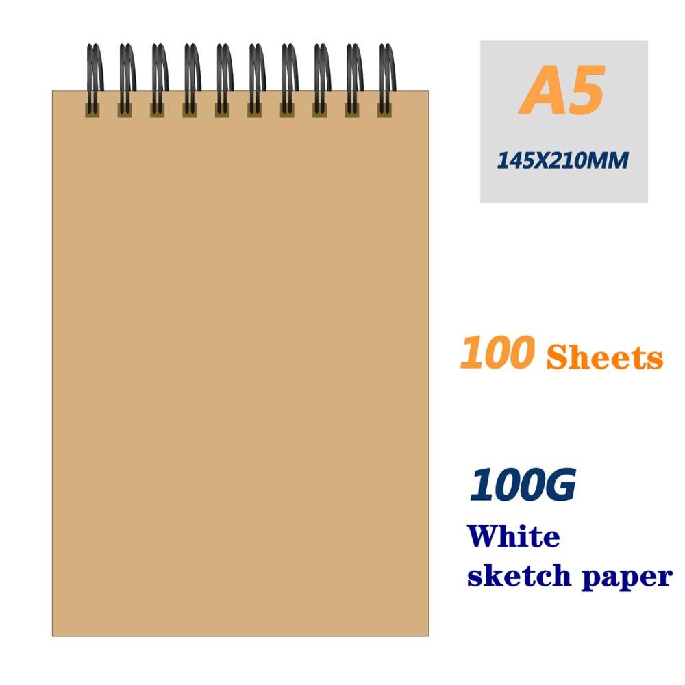 A5/B5/A4/ Agenda DIY Diary Ring Planner Notebook Spiral Sketchbook for Drawing Journal Kawaii Notepad Office Supplies Stationey: A5 100 Sheets