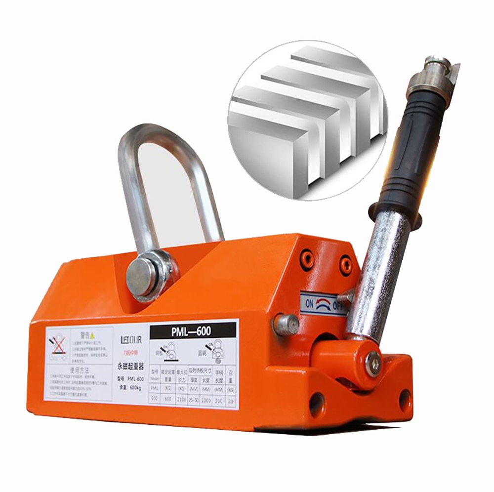 100KG Permanent Magnet Crane Magnetic Lifter Heavy Duty Steel Crane Hoist Lifting Magnet Industrial Strong Magnetic Chuck