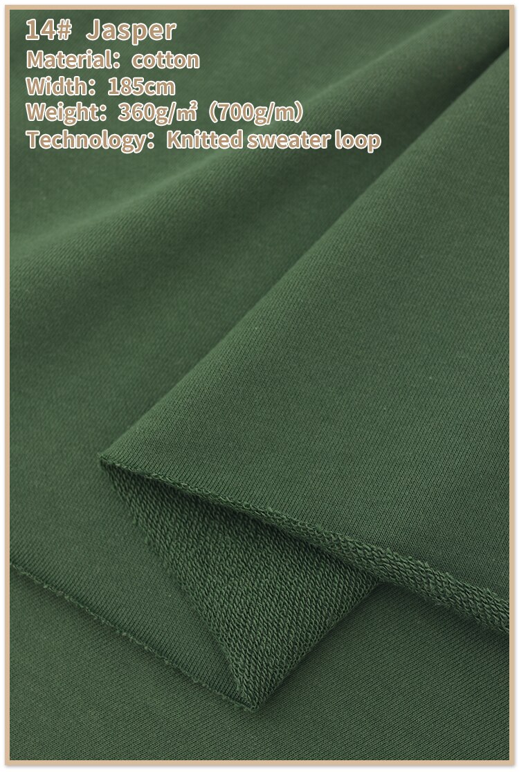 Fransk frotté bomuldsstof slidbestandigt bomuldsstof kraftig sweatshirtstof til hættetrøje 185 x 50cm: 14