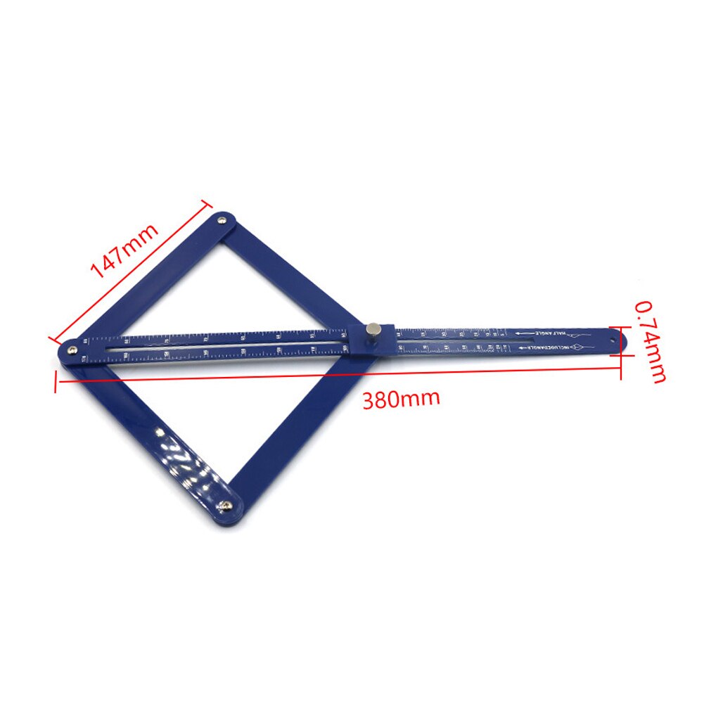 Heerser Verstelbare Multi Hoek Meten Tegel Gat Locator Opvouwbare Liniaal Gradenboog Voor Professionele Diy Hoek Finder: Long section