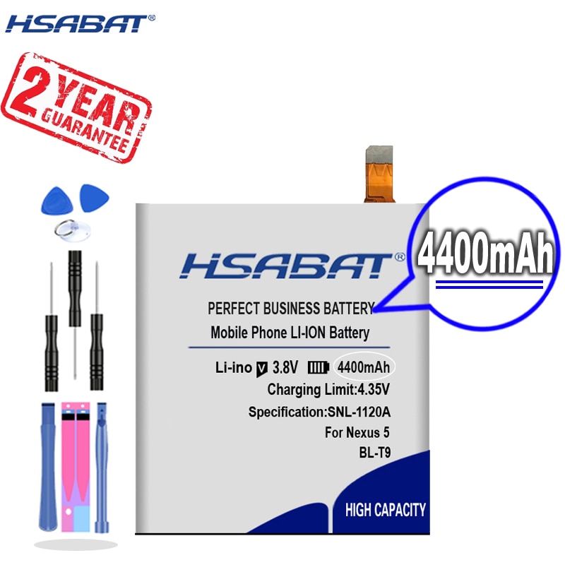 [Hsabat] 4400Mah BL-T9 Vervangende Batterij Voor Lg Nexus 5 Google5 BLT9 D820 D821