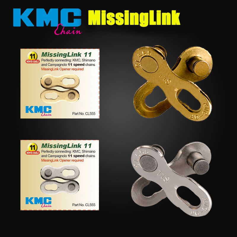 Kmc original 1 par cykelkædeled mangler led 6/7/8/9/10/11/12 speed cykel hurtig magisk knap til shimano guld sølv
