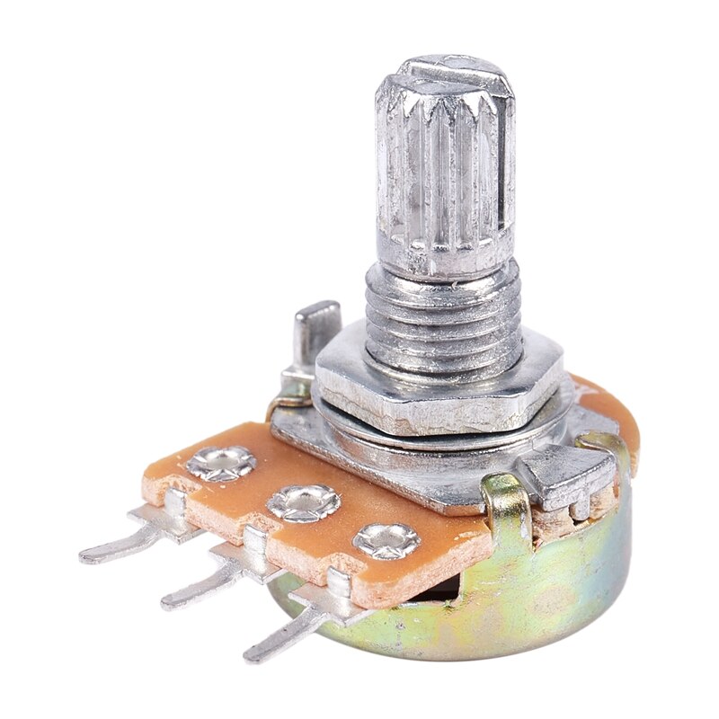 10 pièces 5K ohm 6mm arbre moleté fendu potentiomètre rotatif linéaire unique