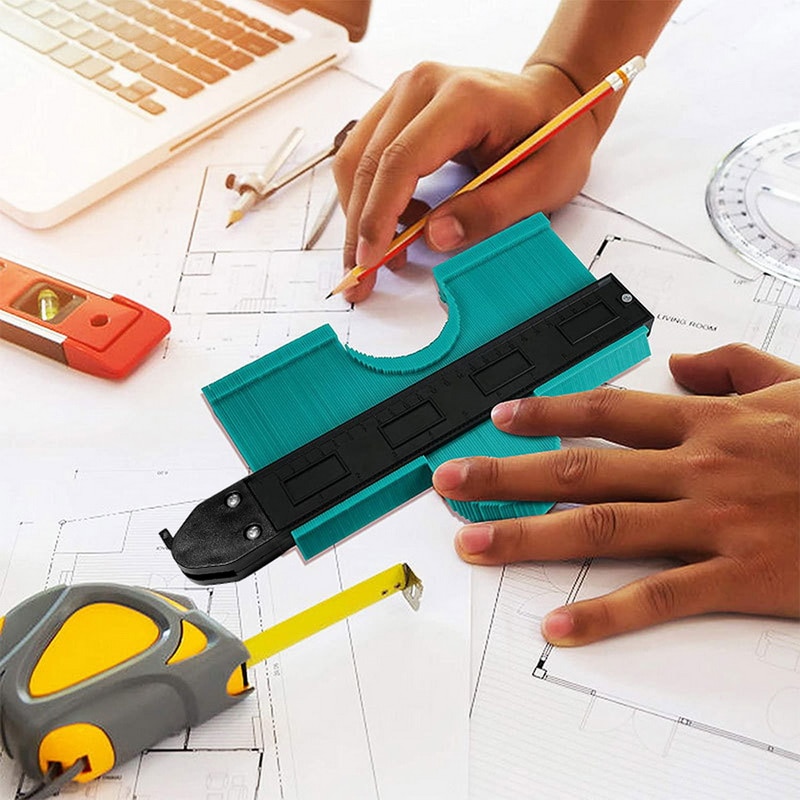 5/10 Inch Multifunctional Contour Gauge Profile Copy Gauge Profile Jig Guide Marking For Tile Edge Shape Copy Measuring Tools