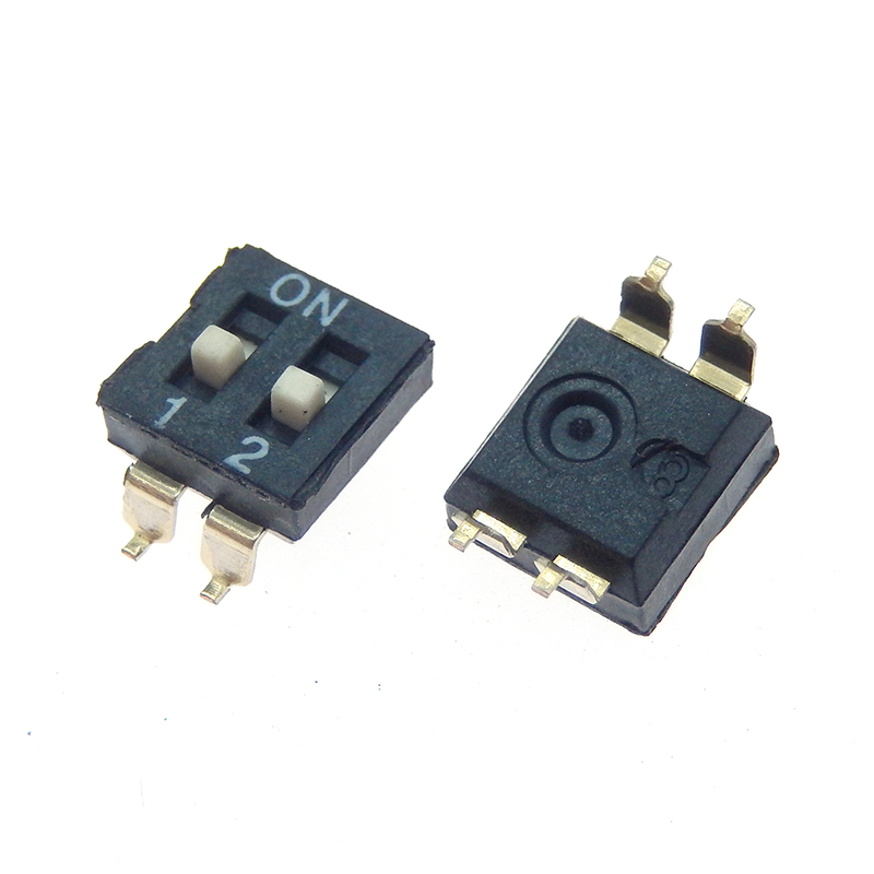 10pcs/lot Slide Type SMT SMD Dip Switch, 2.54mm Pitch 2 Row 4 Pin 2 Position / 8 pin 4 Position / 16 pin 8 Position: Red