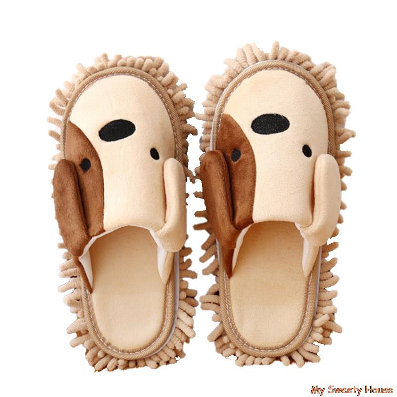 Lui-Zapatillas mopa Unisex para el invierno, zapatos para limpiar el suelo, para el hogar: YW