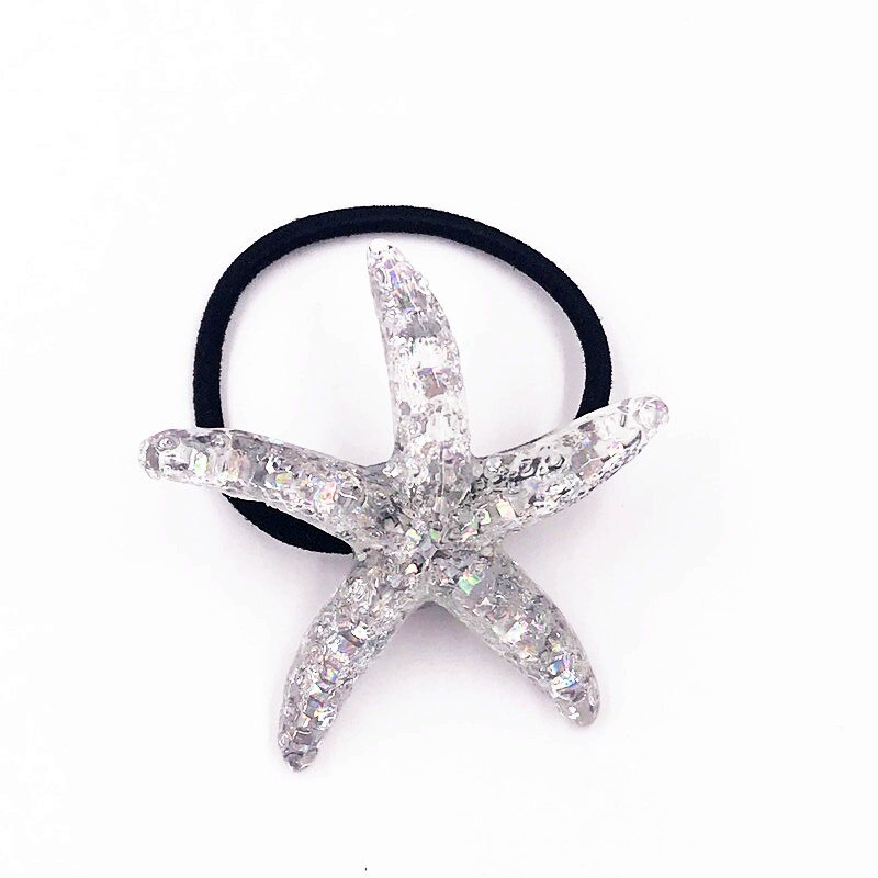 1 pièces scintillant coeur étoile de mer sirène queue bandeaux enfants élastiques bandes de cheveux enfants femmes bandes de caoutchouc filles cheveux corde