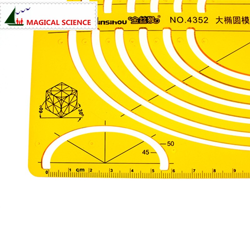 Große Oval vorlage groß Ellipse zeichnung lineal kunststoff halb-elliptische vorlagen für studenten flexibel JSH4352